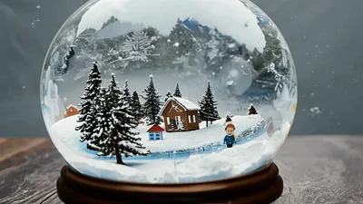 Miniature Winter Snow Globe With Ice Skating Figure