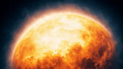 Glowing Sun Surface With Intense Solar Flares