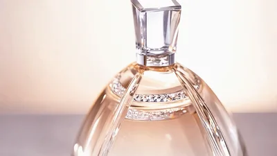 Close Up Of Luxury Perfume Bottle Rotating