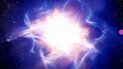 Supernova Explosion Expanding In Deep Space