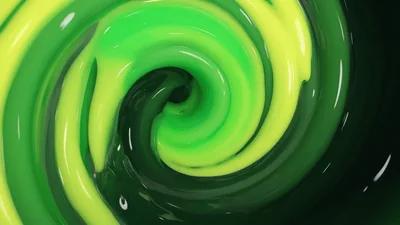 Abstract Green And Yellow Liquid Swirl Animation