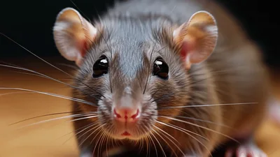 Close Up Portrait Of A Domestic Pet Rat