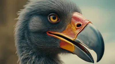 Close Up Portrait Of A Majestic Grey Eagle