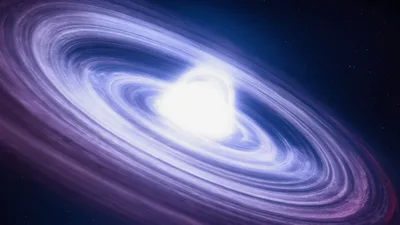 Glowing Accretion Disk Rotating Around A Supermassive Black Hole