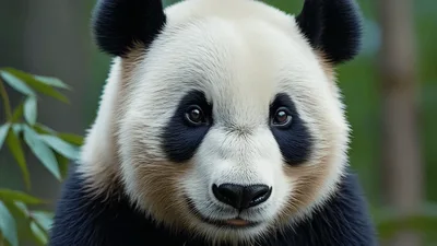 Close Up Portrait Of A Giant Panda