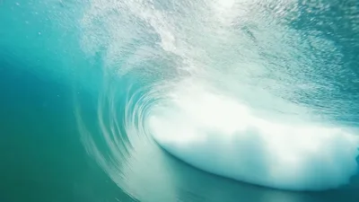Underwater View Of A Crashing Ocean Wave