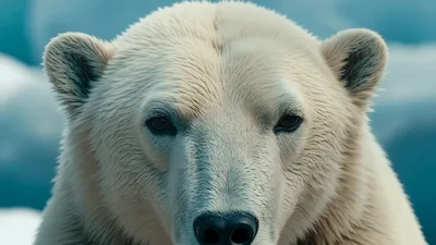 Close Up Portrait Of A Majestic Polar Bear