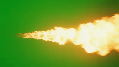 Animated Fire Stream Effect On Green Screen