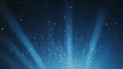 Blue Light Beams With Floating Particles