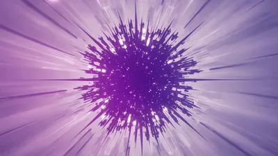 Abstract Purple Light Burst With Particle Streaks