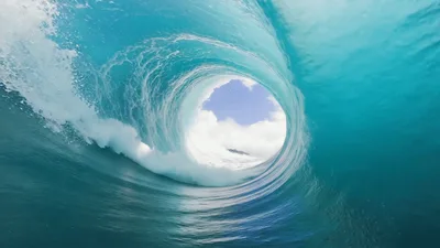 Inside View Of A Powerful Crashing Ocean Wave