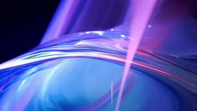 Abstract Liquid Light Waves Flowing In Dark Space