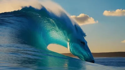 Surreal Ocean Wave Forming A Horse Head Shape