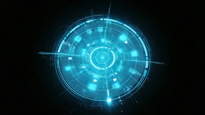 Blue Digital HUD Circular Interface Rotating