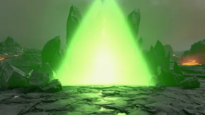 Green Energy Portal Opening In Volcanic Landscape