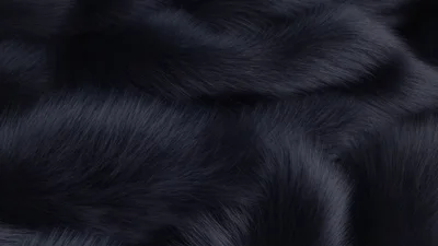 Dark Black Fur Texture Moving Gently