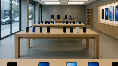 Modern Apple Store Interior With Display Tables