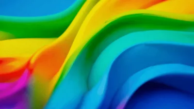 Abstract Rainbow Liquid Waves Flowing In Motion