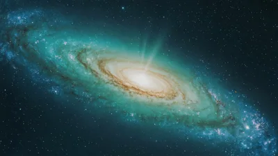 Spiral Galaxy Rotating In Deep Space