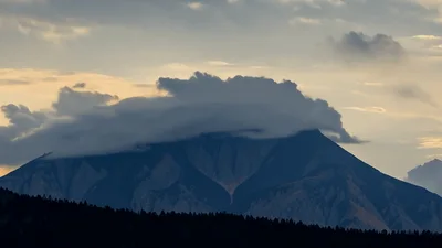 Sunset Clouds Over Mountain Peak Time Lapse