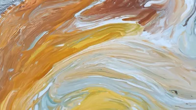 Abstract Acrylic Paint Swirls Blending Colors