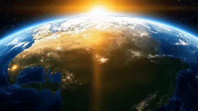 Sunrise Over Earth From Space Orbit