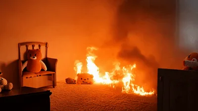Rapid Fire Spreading Through A Child Bedroom