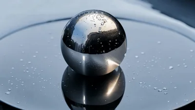 Metal Sphere Vibrating On A Liquid Surface