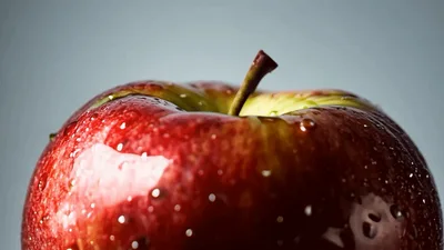 Close Up Of A Rotating Red Apple
