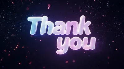 Animated Thank You Text With Glowing Particles