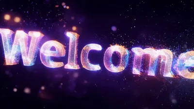 Welcome Text Animation With Glowing Particles And Nebula