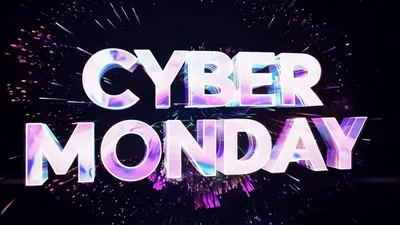 Cyber Monday Text Animation With Colorful Light Trails