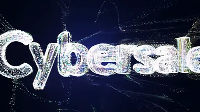 Cybersale Text Animation With Glowing Particle Effects