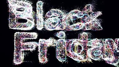 Black Friday Text Animation With Colorful Light Trails