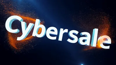 3D Cybersale Text Animation With Colorful Particle Explosion