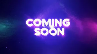 Coming Soon Text Reveal With Colorful Cosmic Particle Effects