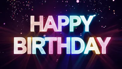 Happy Birthday Text Animation With Falling Confetti