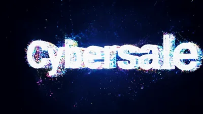 Cybersale Text Reveal With Colorful Particle Explosion