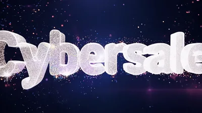 Cybersale Text Reveal With Glittering Particles And Light Effects