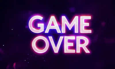 Neon Game Over Text Animation With Glitch Effects