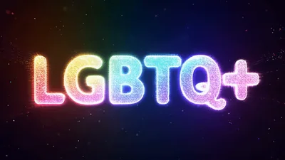 LGBTQ Plus Text Animation With Colorful Particle Effects