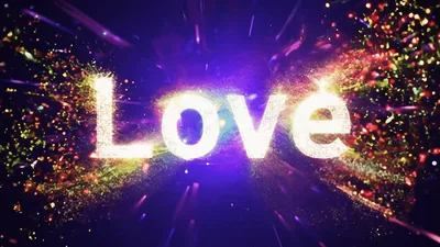 Glowing Love Text Animation With Particle Explosion Effects