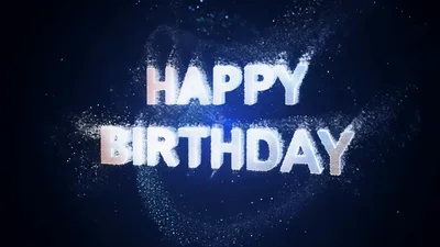 Happy Birthday Text Animation With Glowing Particles