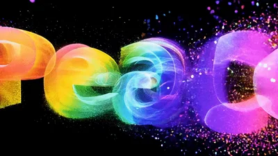 Colorful 3D Animated Peace Text Reveal