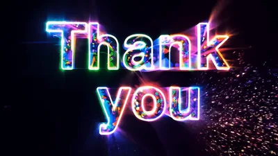 Animated Thank You Text With Colorful Neon Glow Effect