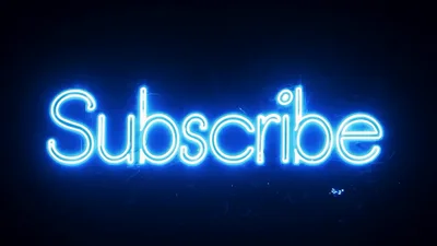 Neon Blue Subscribe Text Animation On Black Background