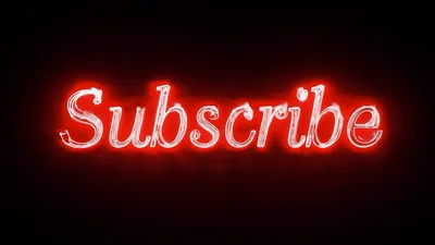 Red Neon Subscribe Text Sign Glowing On Black Background