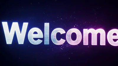 Animated Welcome Text With Glowing Particle Effects