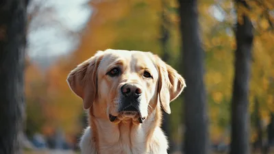 Golden Labrador Retriever Looking Directly At Camera