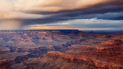 Dramatic Storm Clouds Over The Grand Canyon Landscape